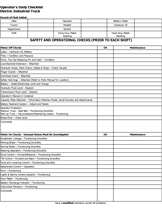 Operator Daily Check List