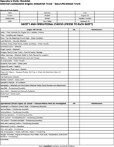 Operator Daily Check List Engine